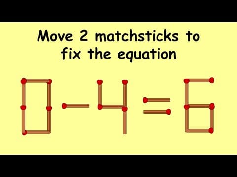 Fix 0-4=6 | Match Stick Puzzles part 37 | Puzzles with Answer