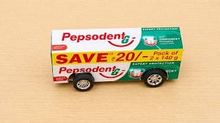 how to make bus using toothpaste box and DC motor | science project | bus making