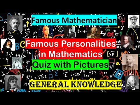 FAMOUS MATHEMATICIAN || FAMOUS PERSONALITIES IN MATH || QUIZ WITH PICTURES || GENERAL KNOWLEDGE