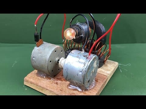 Awesome diy science technology project - Free energy generator magnetic running dc motors homemade