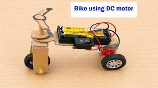 how to make motor bike using dc motor and cardboard | science project diy at home