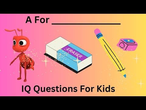 Iq Test With Answers Part 2 | Educational Video | IQ Questions For Kids With Answers