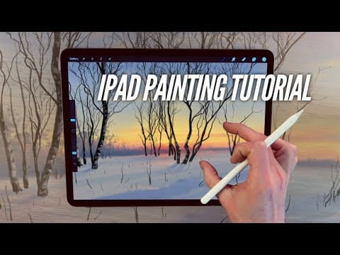 Ipad painting tutorial - snow landscape art in procreate