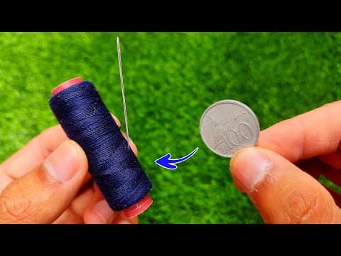 Many Do not Know, Easy Way to Thread a Needle Using a Coin