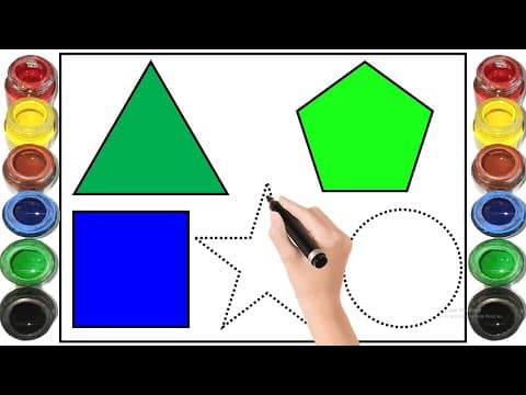 Shapes Drawing 2D Shapes with colors kids learn Shapes name triangle pentagon square Shapes