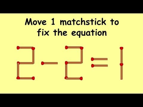 Fix 2-2=1| Match Stick Puzzles part 35 | Puzzles with Answer