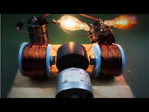How to make induction dc motor electricity free energy generator - Science experiment project