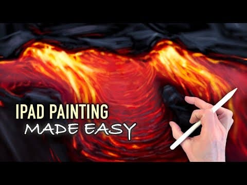 Ipad painting tutorial - lava flow art in easy steps on procreate