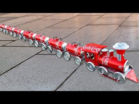 How to make a Train out of soda cans - Creative Idea