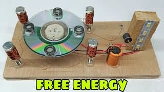 How to make free energy homemade generator using four magnet and copper wire | dc motor led light