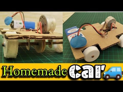 How to make a homemade car - cardboard car in telugu
