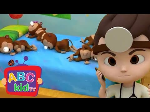 Following the Rues! Five Little Monkeys Jumping on the Bed | ABC Kid TV Nursery Rhymes & Kids Songs