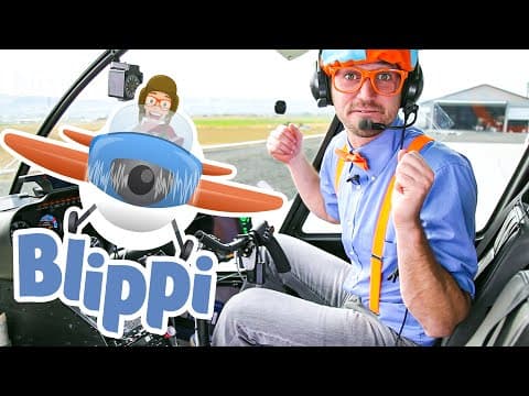 Blippi on the helicopter - explore with blippi - educational videos for toddlers