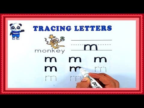Tracing - tracing letter m - practice writing letter m - writing practice - kids learning videos
