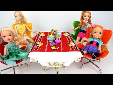 Morning Routine ! Elsa and Anna toddlers-One is Sleepy-Breakfast-Kitchen