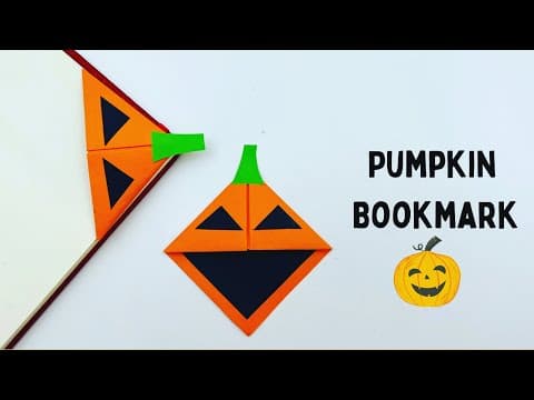 DIY Paper PUMPKIN Corner Bookmark |How To Make Halloween Bookmark / Origami Bookmark / Paper craft