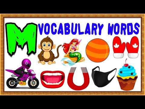 Vocabulary words for kids - words from letter m - words that start with m