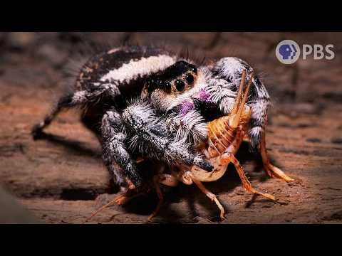 Regal jumping spiderlings practice practice practice their hunting skills