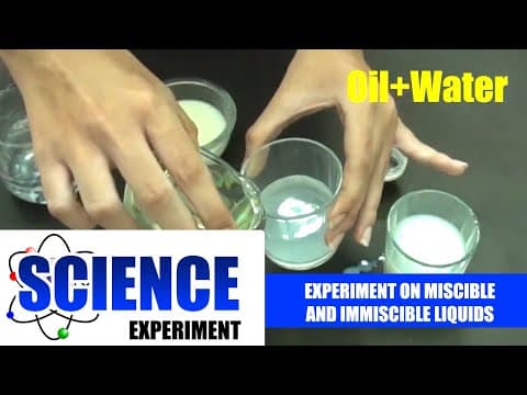 Science Experiment - 1| Experiment on Miscible and immiscible liquids | Easy Chemistry Experiments