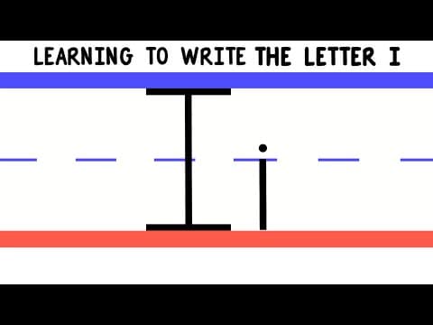 Write the letter i - abc writing for kids - alphabet handwriting by 123abctv