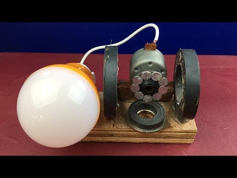 Free Energy Generator 100% By DC Motor with Magnets - Homemade Science Project Electricity