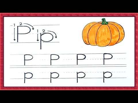 Tracing - tracing letter p - practice writing letter p - tracing letters for kids