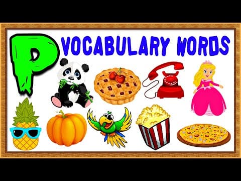 Vocabulary words for kids - words from letter p - words that start with p