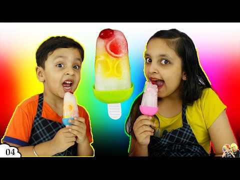 JELLY ICE CANDY - Learn colours shapes - Kids Cooking real food - Aayu And Pihu Show