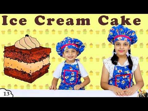 CHOCOLATE ICE CREAM CAKE - Kids Cooking without fire चॉकलेट आइस क्रीम केक बनाये - Aayu And Pihu Show