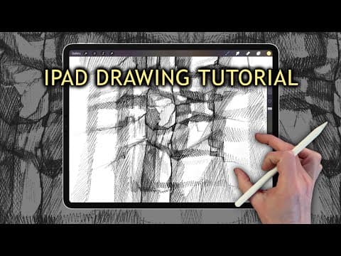 Ipad drawing tutorial - rock texture drawing techniques