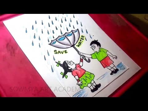 How To Draw Save Water / Save Earth / Save Life poster Easy Drawing Step by Step for Beginners
