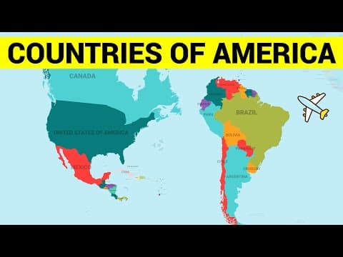 COUNTRIES OF AMERICA CONTINENT - Learn Map of North South and Central American Countries