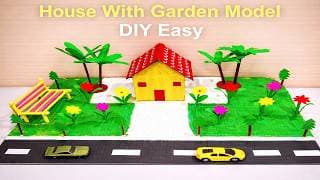 how to make small house making using cardboard with garden