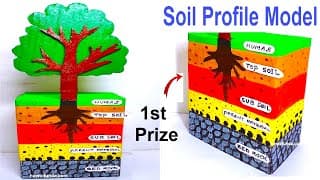 soil profile model 3d making using cardboard - diy - science project