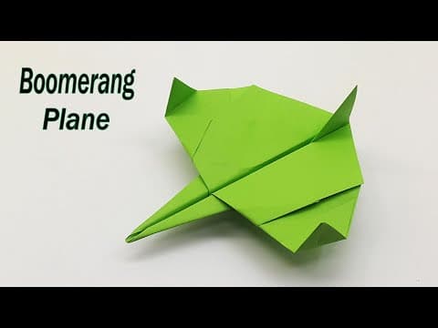 How To Make a Boomerang Paper Plane  Diy Paper Airplane Boomerang