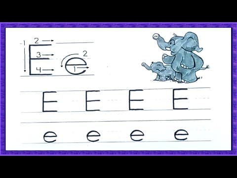 Tracing - tracing letter e - practice writing letter e - tracing letters for kids
