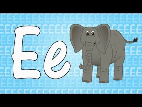 Letter e song for kids - words that start with e - animals that start with e