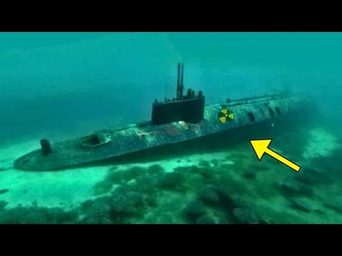 Diver Spots Sunken Submarine In Deep Ocean - he Turns Pale After Swimming Inside