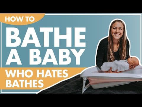 How to give a baby a bath-who might hate baths--step by step bathing a newborn using a swaddle