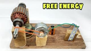 Free energy magnet generator homemade using motor armature and led light | convert energy