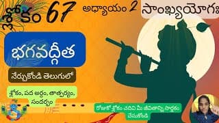Bhagavad Gita chapter 2 verse 67||sankyayoga|| భగవద్గీత 2వ అధ్యాయం శ్లోకం 67|| divine touch telugu