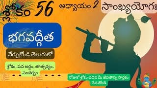 Bhagavad Gita chapter 2 verse 56||sankyayoga|| భగవద్గీత 2వ అధ్యాయం శ్లోకం 56|| divine touch telugu