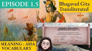 Meaning Aha 1.5 A Shloka A Day - Bhagavad Gita for Children Episode 5 Sanskrit Vocabulary