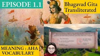 Meaning Aha 1.1 A Shloka A Day - Bhagavad Gita for Children .. Episode 1 Sanskrit Vocabulary