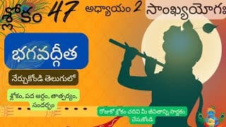 Bhagavad Gita chapter 2 verse 47||sankyayoga|| భగవద్గీత 2వ అధ్యాయం శ్లోకం 47|| divine touch telugu
