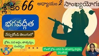 Bhagavad Gita chapter 2 verse 66||sankyayoga|| భగవద్గీత 2వ అధ్యాయం శ్లోకం 66|| divine touch telugu